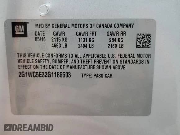 2016 Chevrolet Impala LTZ с VIN 2G1WC5E32G1186603, выставлен на аукционе Copart как лот 80961205 с пробегом Не указан миль и Списание • Salvage title. История ставок и продаж доступна на DreamBid. Изображение 12.