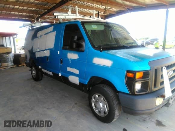 2014 Ford Econoline Cargo Commercial with VIN 1FTNE1EW9EDA70011, listed as a IAAI auction lot 37021285 with 244,383 mi miles and . Bid and sale history available at DreamBid. Image 1.