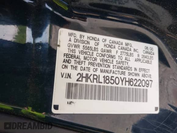 2000 Honda Odyssey LX с VIN 2HKRL1850YH622097, выставлен на аукционе IAAI как лот 42414236 с пробегом 264 686 миль миль и . История ставок и продаж доступна на DreamBid. Изображение 9.