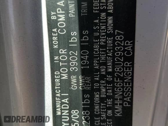 2008 Hyundai Tiburon GT с VIN KMHHN66F28U293287, выставлен на аукционе Copart как лот 52166005 с пробегом 106 072 миль миль и Чистый • Clean title. История ставок и продаж доступна на DreamBid. Изображение 12.