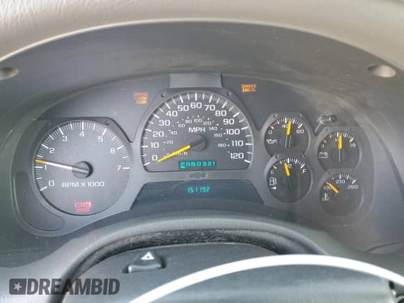 2002 Chevrolet TrailBlazer LS с VIN 1GNDS13S922163470, выставлен на аукционе Copart как лот 80764705 с пробегом 151 192 миль миль и Чистый • Clean title. История ставок и продаж доступна на DreamBid. Изображение 9.