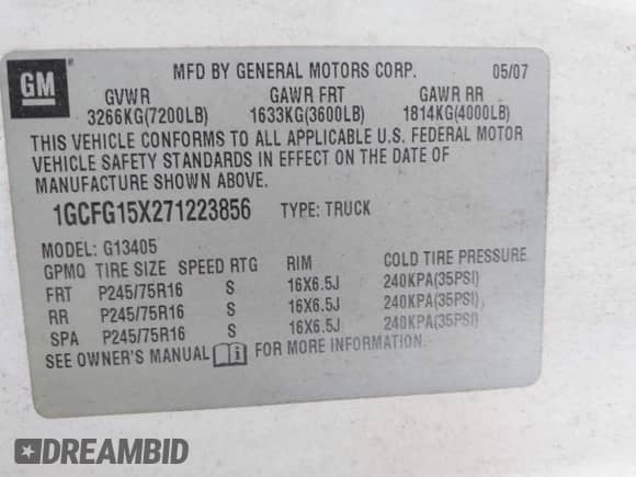 2007 Chevrolet Express Cargo с VIN 1GCFG15X271223856, выставлен на аукционе IAAI как лот 43534570 с пробегом 208 818 миль миль и . История ставок и продаж доступна на DreamBid. Изображение 9.