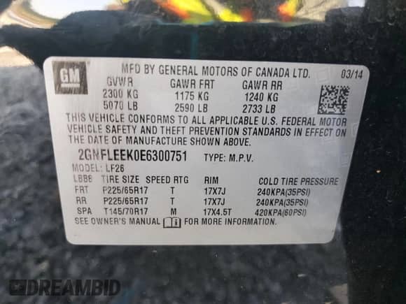 2014 Chevrolet Equinox LS z VIN 2GNFLEEK0E6300751, wystawiony jako Copart lot #81217245 z przebiegiem 175 664 mil mil oraz Szkoda całkowita • Salvage title. Historia ofert i sprzedaży dostępna na DreamBid. Obrazek 13.