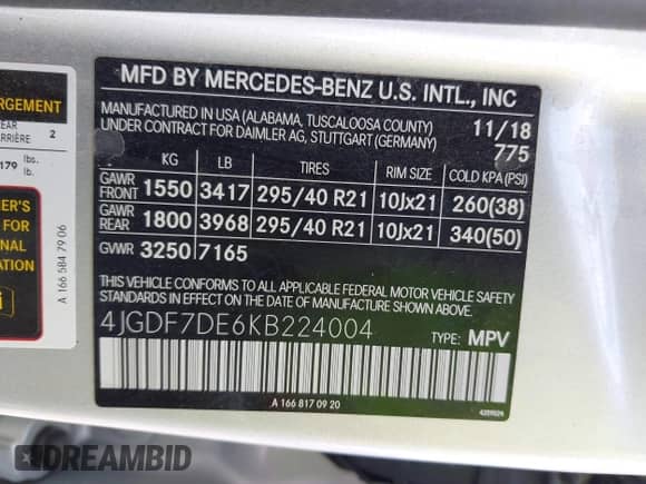 2019 Mercedes-Benz GLS 550 z VIN 4JGDF7DE6KB224004, wystawiony jako IAAI lot #42932219 z przebiegiem 19 018 mil mil oraz . Historia ofert i sprzedaży dostępna na DreamBid. Obrazek 9.