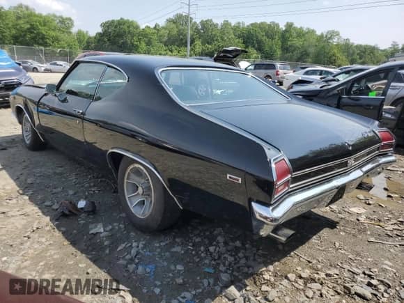 1969 Chevrolet Chevelle with VIN 136379B349775, listed as a Copart auction lot 57268785 with 54,778 mi miles and Salvage title. Bid and sale history available at DreamBid. Image 2.