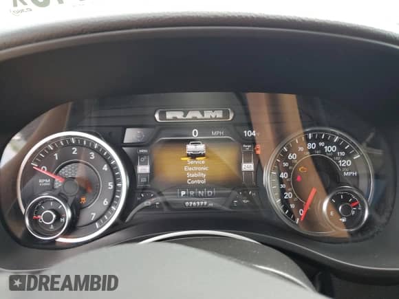 2024 Ram 1500 Big Horn with VIN 1C6SRFMT6RN148876, listed as a Copart auction lot 68363445 with 26,377 mi miles and Non repairable. Bid and sale history available at DreamBid. Image 9.