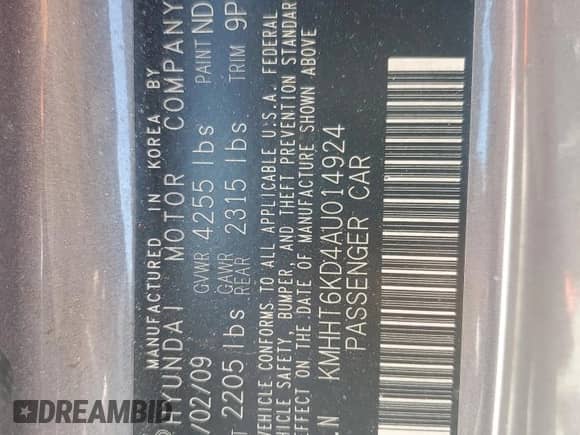 2010 Hyundai Genesis Coupe Premium с VIN KMHHT6KD4AU014924, выставлен на аукционе Copart как лот 65768285 с пробегом 72 106 миль миль и Списание • Salvage title. История ставок и продаж доступна на DreamBid. Изображение 13.