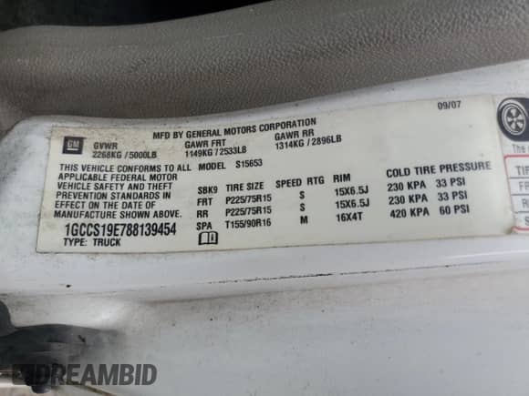 2008 Chevrolet Colorado LS with VIN 1GCCS19E788139454, listed as a Copart auction lot 70325244 with 61,291 mi miles and Salvage title. Bid and sale history available at DreamBid. Image 14.