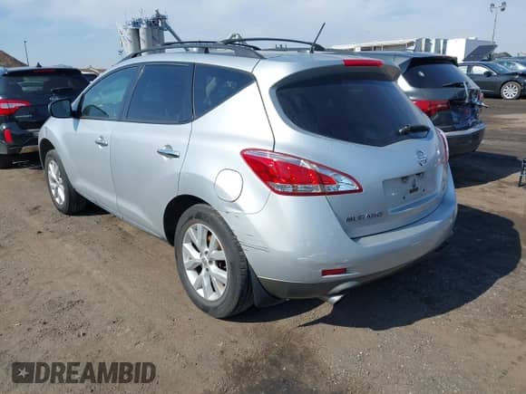 2013 Nissan Murano SL with VIN JN8AZ1MW1DW307537, listed as a IAAI auction lot 41635886 with 151,028 mi miles and . Bid and sale history available at DreamBid. Image 3.