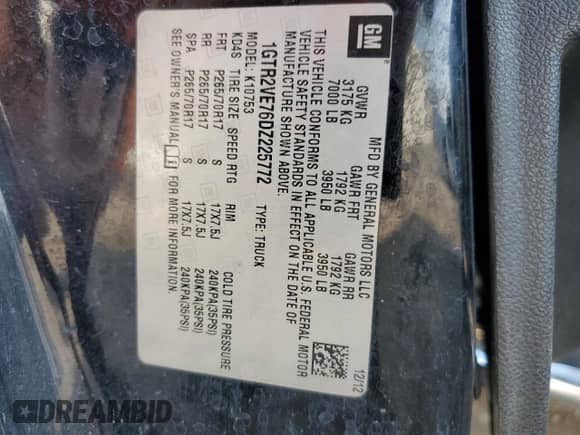 2013 GMC Sierra 1500 SLE z VIN 1GTR2VE76DZ225772, wystawiony jako Copart lot #71264235 z przebiegiem 216 425 mil mil oraz Szkoda całkowita • Salvage title. Historia ofert i sprzedaży dostępna na DreamBid. Obrazek 12.