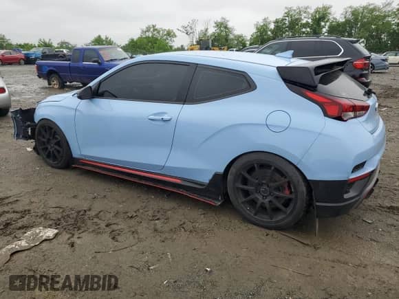 2019 Hyundai Veloster N with VIN KMHT36AH3KU002313, listed as a Copart auction lot 56921385 with 70,518 mi miles and Salvage title. Bid and sale history available at DreamBid. Image 2.