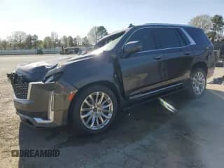 2021 Cadillac Escalade Premium Luxury with VIN 1GYS4CKL6MR249968, listed as a Copart auction lot 47406705 with 28,937 mi miles and Salvage title. Bid and sale history available at DreamBid. Image 1.