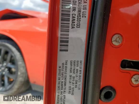 2021 Dodge Challenger SXT с VIN 2C3CDZAG9MH533133, выставлен на аукционе Copart как лот 68622565 с пробегом 39 597 миль миль и Списание • Salvage title. История ставок и продаж доступна на DreamBid. Изображение 13.