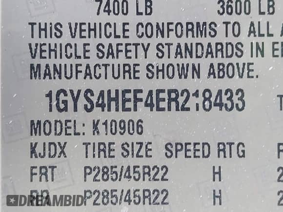 2014 Cadillac Escalade ESV Luxury с VIN 1GYS4HEF4ER218433, выставлен на аукционе IAAI как лот 41152677 с пробегом 51 315 миль миль и . История ставок и продаж доступна на DreamBid. Изображение 9.