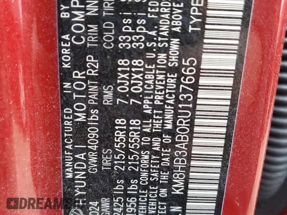 2024 Hyundai Kona SEL с VIN KM8HB3AB0RU137665, выставлен на аукционе Copart как лот 73190374 с пробегом 1 423 миль миль и Списание • Salvage title. История ставок и продаж доступна на DreamBid. Изображение 12.