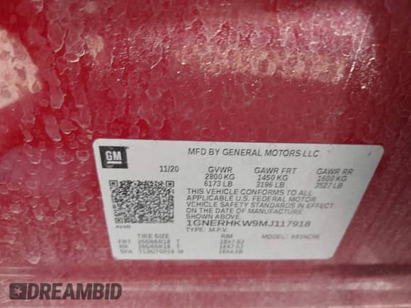 2021 Chevrolet Traverse LT с VIN 1GNERHKW9MJ117918, выставлен на аукционе IAAI как лот 42470808 с пробегом 77 535 миль миль и . История ставок и продаж доступна на DreamBid. Изображение 9.