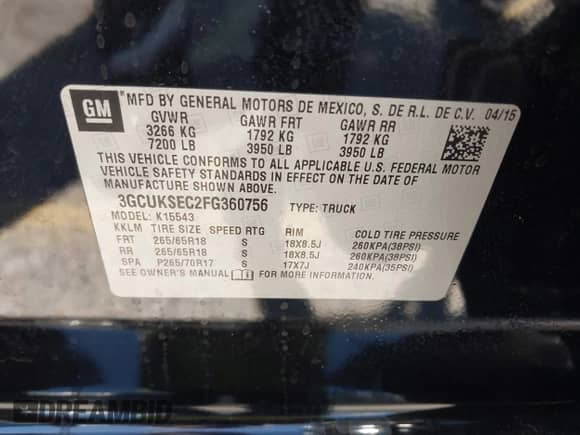 2015 Chevrolet Silverado 1500 LTZ с VIN 3GCUKSEC2FG360756, выставлен на аукционе IAAI как лот 42692056 с пробегом 87 042 миль миль и . История ставок и продаж доступна на DreamBid. Изображение 9.