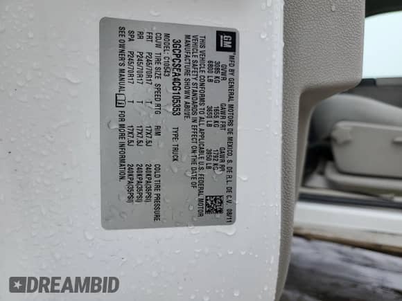 2012 Chevrolet Silverado 1500 LT с VIN 3GCPCSEA4CG105353, выставлен на аукционе Copart как лот 42769415 с пробегом 221 795 миль миль и Списание • Salvage title. История ставок и продаж доступна на DreamBid. Изображение 12.