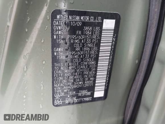 2009 Nissan Cube SL с VIN JN8AZ28R29T129771, выставлен на аукционе IAAI как лот 42633927 с пробегом 67 508 миль миль и . История ставок и продаж доступна на DreamBid. Изображение 9.