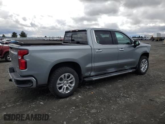 2024 Chevrolet Silverado 1500 LTZ with VIN 1GCUDGEL3RZ336087, listed as a Copart auction lot 50450265 with 3,954 mi miles and Salvage title. Bid and sale history available at DreamBid. Image 3.