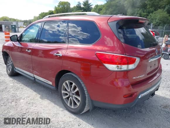 2014 Nissan Pathfinder SV with VIN 5N1AR2MMXEC672457, listed as a IAAI auction lot 43103851 with 150,484 mi miles and . Bid and sale history available at DreamBid. Image 3.