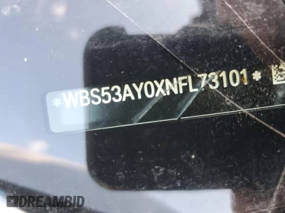 2022 BMW M3 с VIN WBS53AY0XNFL73101, выставлен на аукционе Copart как лот 80059904 с пробегом 12 889 миль миль и Списание • Salvage title. История ставок и продаж доступна на DreamBid. Изображение 12.