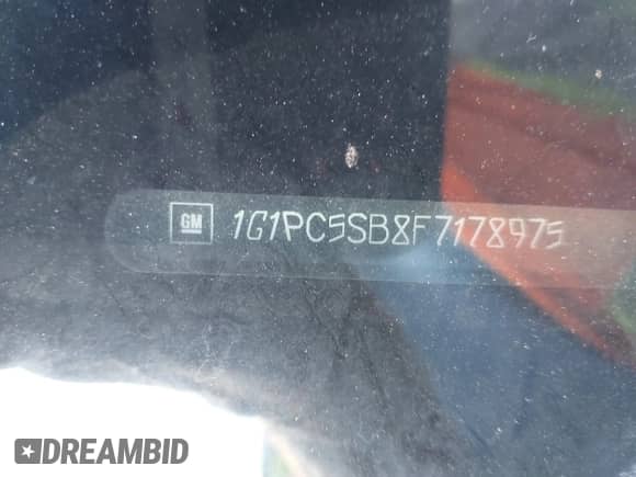 2015 Chevrolet Cruze LT с VIN 1G1PC5SB8F7178975, выставлен на аукционе IAAI как лот 43328373 с пробегом 168 495 миль миль и . История ставок и продаж доступна на DreamBid. Изображение 9.