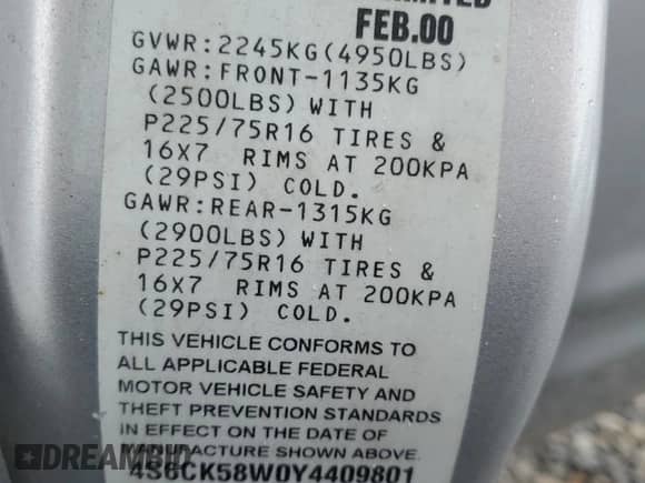 2000 Honda Passport LX with VIN 4S6CK58W0Y4409801, listed as a Copart auction lot 85376445 with 152,598 mi miles and Salvage title. Bid and sale history available at DreamBid. Image 13.