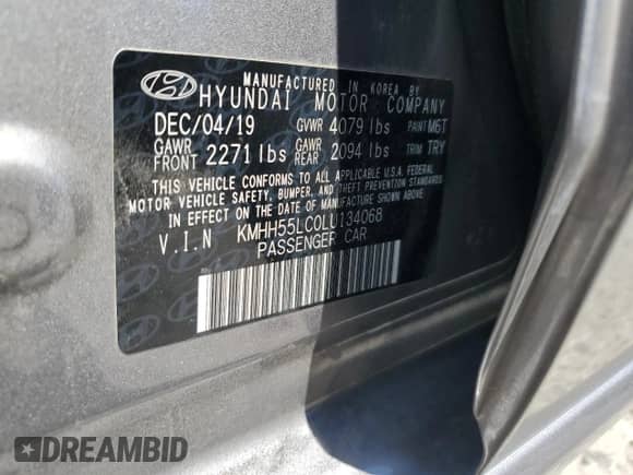 2020 Hyundai Elantra N Line z VIN KMHH55LC0LU134068, wystawiony jako Copart lot #67844965 z przebiegiem 133 634 mil mil oraz Szkoda całkowita • Salvage title. Historia ofert i sprzedaży dostępna na DreamBid. Obrazek 13.