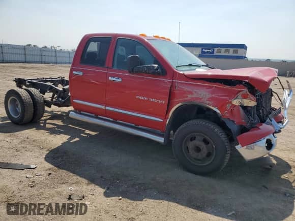 2004 Dodge 3500 SLT with VIN 3D7MU48C04G108041, listed as a Copart auction lot 59891425 with 177,645 mi miles and Salvage title. Bid and sale history available at DreamBid. Image 4.