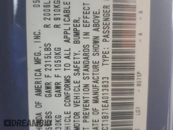 2014 Honda Accord EX z VIN 1HGCT1B71EA013833, wystawiony jako Copart lot #84811545 z przebiegiem 141 625 mil mil oraz Szkoda całkowita • Salvage title. Historia ofert i sprzedaży dostępna na DreamBid. Obrazek 13.