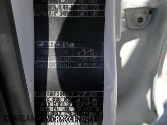 2018 Land Rover Discovery Sport HSE с VIN SALCR2SXXJH737453, выставлен на аукционе Copart как лот 70103685 с пробегом 73 166 миль миль и Списание • Salvage title. История ставок и продаж доступна на DreamBid. Изображение 14.