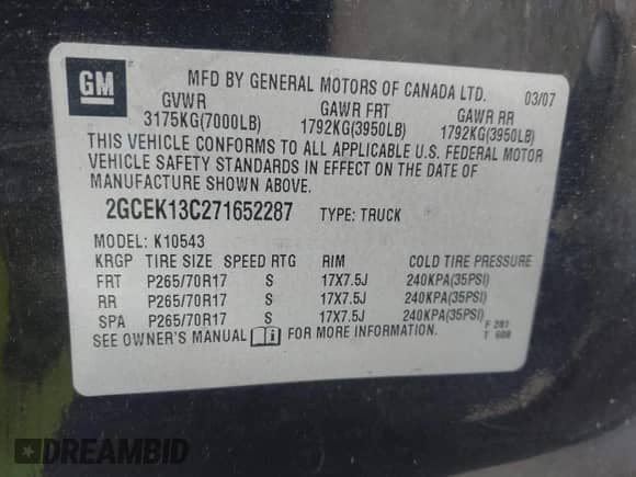 2007 Chevrolet Silverado 1500 LS с VIN 2GCEK13C271652287, выставлен на аукционе IAAI как лот 42392765 с пробегом 203 899 миль миль и . История ставок и продаж доступна на DreamBid. Изображение 9.