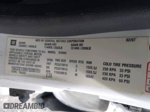 2007 Chevrolet Colorado 1LT с VIN 1GCCS139978200751, выставлен на аукционе IAAI как лот 42981847 с пробегом 140 901 миль миль и . История ставок и продаж доступна на DreamBid. Изображение 9.