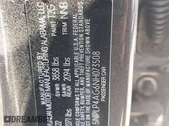 2022 Hyundai Elantra Limited с VIN 5NPLP4AG6NH073508, выставлен на аукционе Copart как лот 70366605 с пробегом 51 955 миль миль и Списание • Salvage title. История ставок и продаж доступна на DreamBid. Изображение 13.