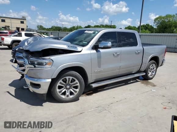 2023 Ram 1500 Longhorn with VIN 1C6SRFKT1PN567038, listed as a Copart auction lot 53965285 with 29,461 mi miles and Salvage title. Bid and sale history available at DreamBid. Image 1.