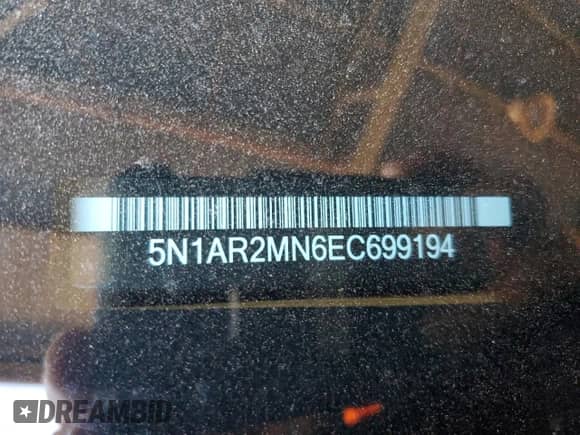 2014 Nissan Pathfinder Platinum z VIN 5N1AR2MN6EC699194, wystawiony jako Copart lot #86792605 z przebiegiem 160 349 mil mil oraz Szkoda całkowita • Salvage title. Historia ofert i sprzedaży dostępna na DreamBid. Obrazek 13.