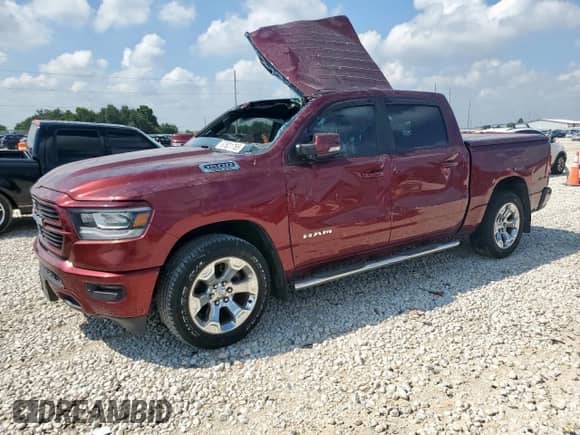 2019 Ram 1500 Big Horn z VIN 1C6RREFT5KN523166, wystawiony jako Copart lot #67631765 z przebiegiem 24 455 mil mil oraz Szkoda całkowita • Salvage title. Historia ofert i sprzedaży dostępna na DreamBid. Obrazek 1.