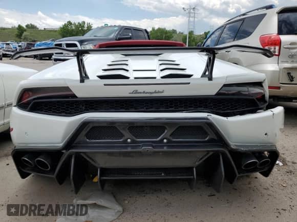 2016 Lamborghini Huracan LP 610-4 with VIN ZHWUR1ZF0GLA05142, listed as a Copart auction lot 57144535 with 38,180 mi miles and Salvage title. Bid and sale history available at DreamBid. Image 6.