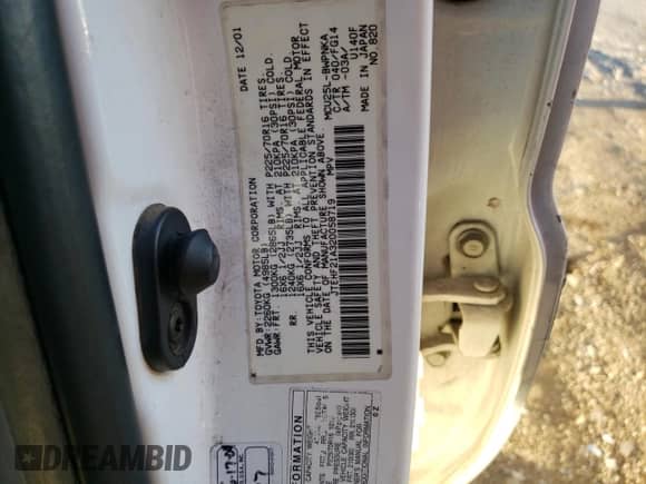 2002 Toyota Highlander с VIN JTEHF21A320058719, выставлен на аукционе Copart как лот 84877425 с пробегом Не указан миль и На запчасти • Non repairable. История ставок и продаж доступна на DreamBid. Изображение 13.