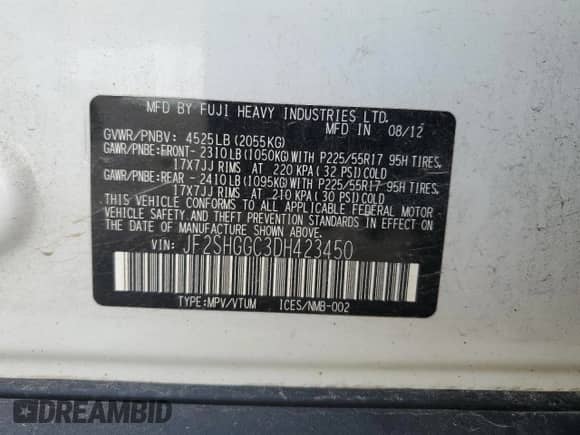 2013 Subaru Forester XT Touring z VIN JF2SHGGC3DH423450, wystawiony jako Copart lot #67089325 z przebiegiem 125 590 mil mil oraz Czysty tytuł • Clean title. Historia ofert i sprzedaży dostępna na DreamBid. Obrazek 13.