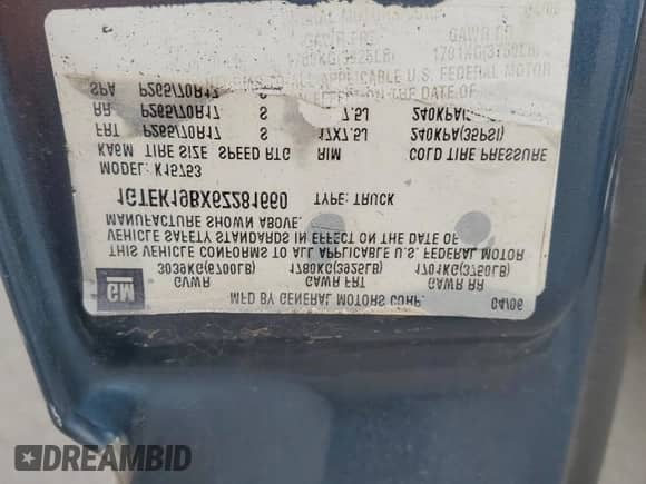 2006 GMC Sierra 1500 SLE1 z VIN 1GTEK19BX6Z281660, wystawiony jako Copart lot #57420665 z przebiegiem Nie podano mil oraz Szkoda całkowita • Salvage title. Historia ofert i sprzedaży dostępna na DreamBid. Obrazek 12.
