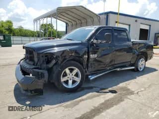2018 Ram 1500 Express with VIN 3C6RR7KT9JG264903, listed as a Copart auction lot 63473865 with 64,390 mi miles and Salvage title. Bid and sale history available at DreamBid. Image 1.