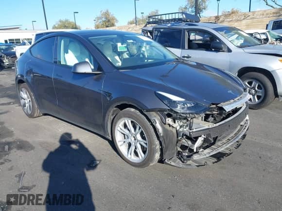 2023 Tesla Model Y Long Range with VIN 7SAYGAEE9PF662232, listed as a IAAI auction lot 43442303 with 42,636 mi miles and . Bid and sale history available at DreamBid. Image 1.