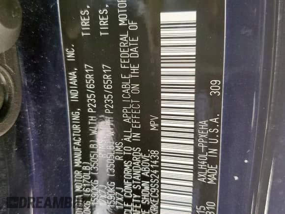 2025 Toyota Sienna LE с VIN 5TDKRKEC9SS241438, выставлен на аукционе Copart как лот 69221845 с пробегом 27 008 миль миль и Списание • Salvage title. История ставок и продаж доступна на DreamBid. Изображение 13.