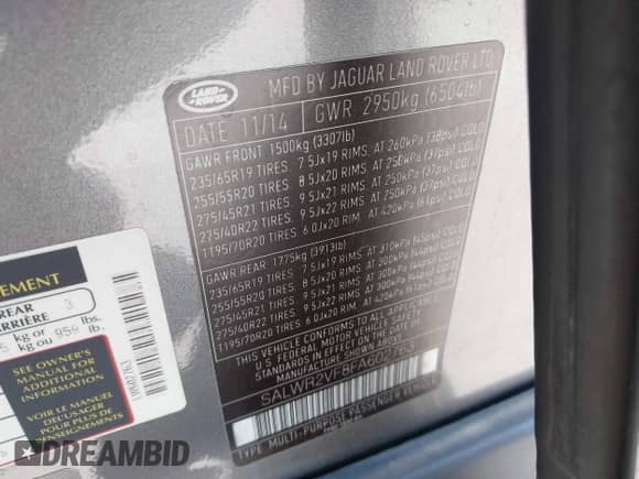 2015 Land Rover Range Rover Sport HSE с VIN SALWR2VF8FA602763, выставлен на аукционе IAAI как лот 42408467 с пробегом 106 286 миль миль и . История ставок и продаж доступна на DreamBid. Изображение 9.