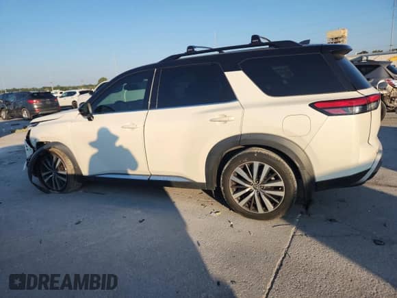 2022 Nissan Pathfinder Platinum with VIN 5N1DR3DHXNC225827, listed as a Copart auction lot 70022435 with 49,426 mi miles and Salvage title. Bid and sale history available at DreamBid. Image 2.