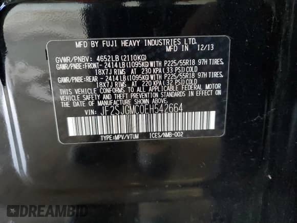 2014 Subaru Forester XT Touring z VIN JF2SJGMC0EH542664, wystawiony jako Copart lot #82309135 z przebiegiem 125 941 mil mil oraz Czysty tytuł • Clean title. Historia ofert i sprzedaży dostępna na DreamBid. Obrazek 13.