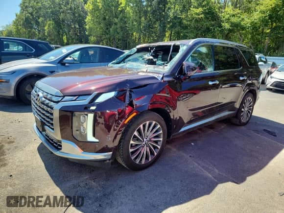 2024 Hyundai Palisade Calligraphy с VIN KM8R7DGE6RU726619, выставлен на аукционе Copart как лот 71977655 с пробегом 40 198 миль миль и Списание • Salvage title. История ставок и продаж доступна на DreamBid. Изображение 1.