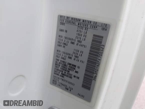 2015 Chevrolet City Express Cargo LS z VIN 3N63M0YN2FK700523, wystawiony jako IAAI lot #41947636 z przebiegiem 78 209 mil mil oraz . Historia ofert i sprzedaży dostępna na DreamBid. Obrazek 9.